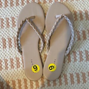Tahari Beige Braided Sandals